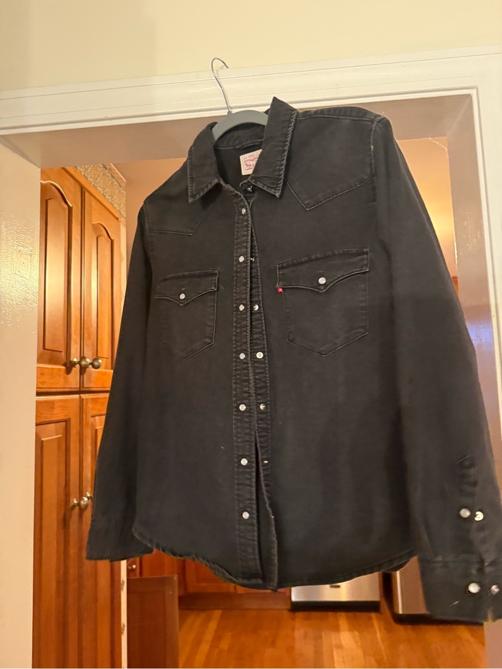 Levi's Black Washed Denim Button-Down Shirt
